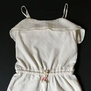 Xhilaration Girls ROMPER Sz 6/6x Ivory Swiss Dot Spaghetti Straps Fully Lined